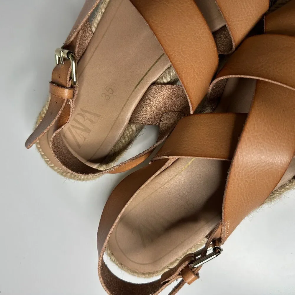 Zara Girls brown sandals 35 3.5